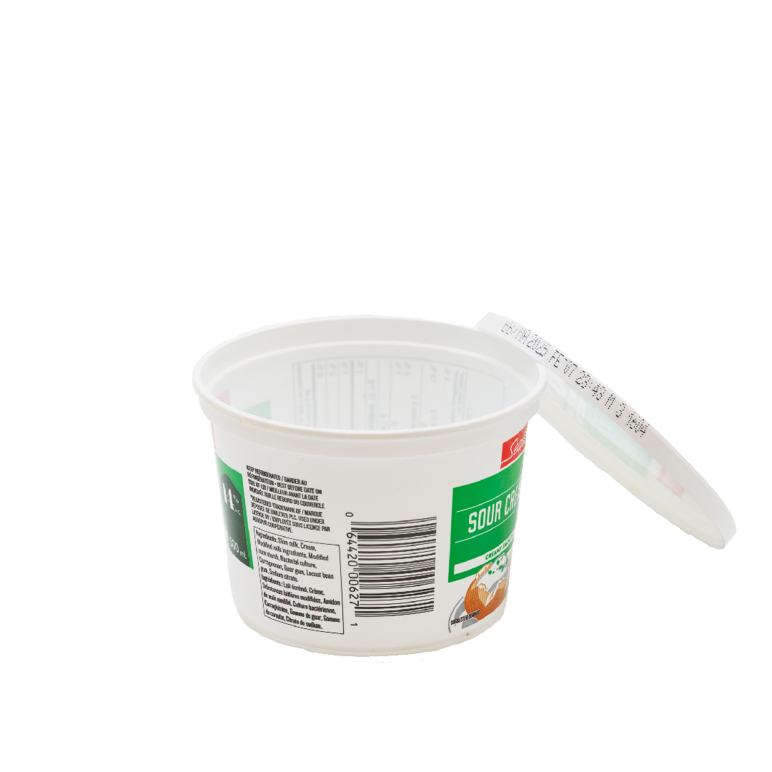 Contenant de crème sûre